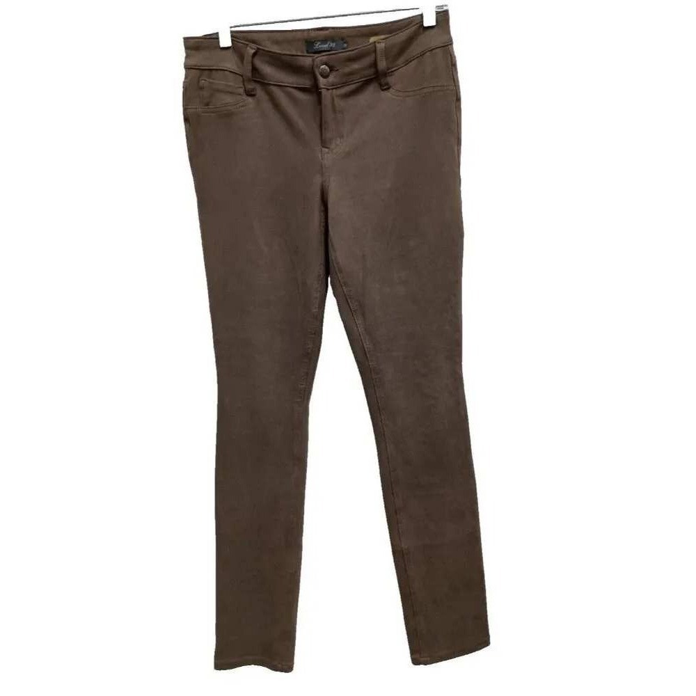 Level 99 Liza Skinny Pants Womens 29 Brown Faux Suede Stretch Casual Soft